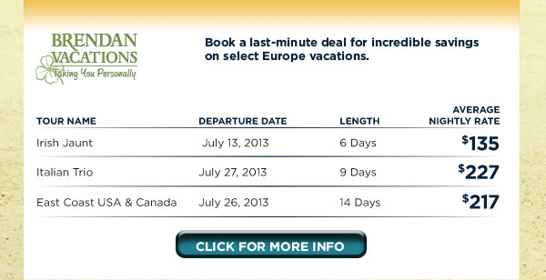 Brendan Vacations
